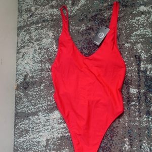 Relleciga Thong Swimsuit - One piece - Red. size Large